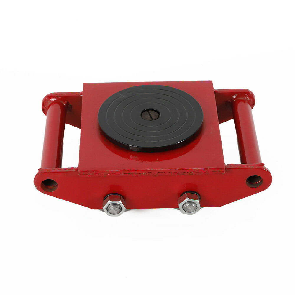 Red Heavy Duty Machinery Mover Trolley Moving Roller 4 Wheels 6t